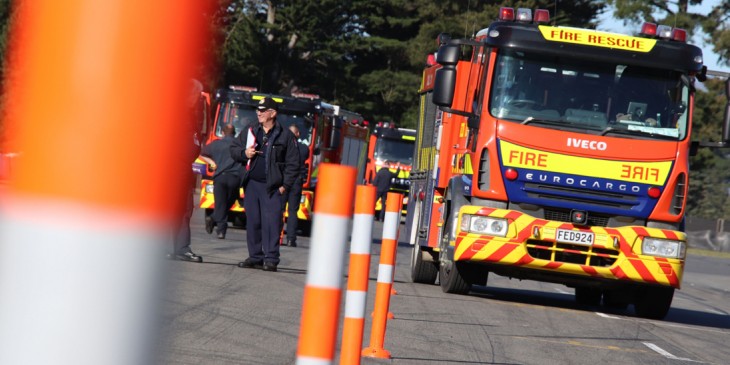 Fire engine at a drivers challenge event