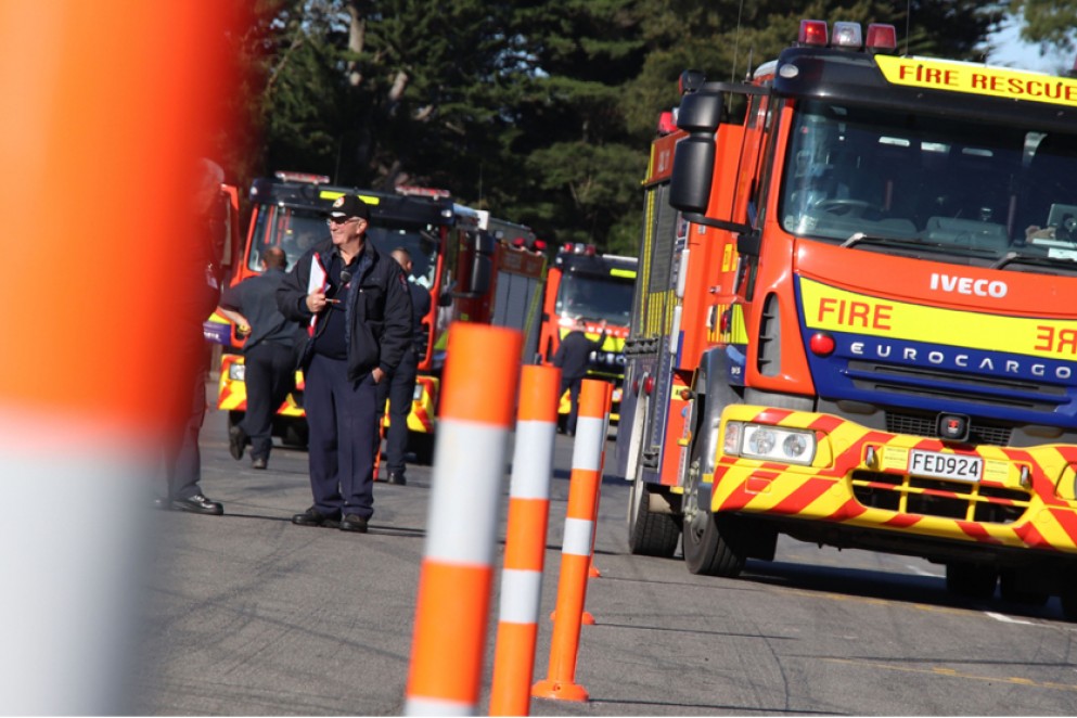 Fire engine at a drivers challenge event